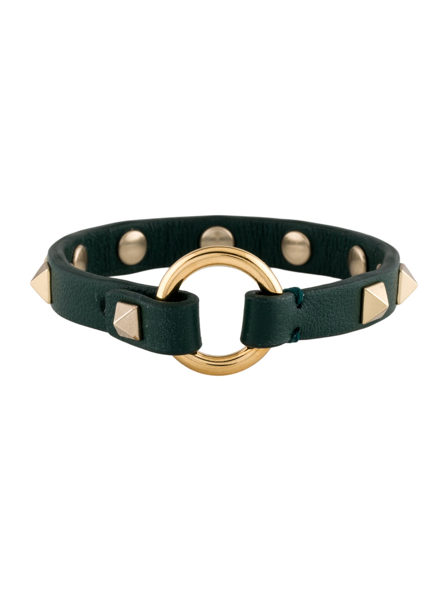 Valentino Stud Leather Wrap Bracelet