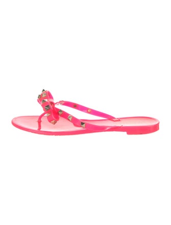 Valentino Rockstud Accents Rubber Flip Flops