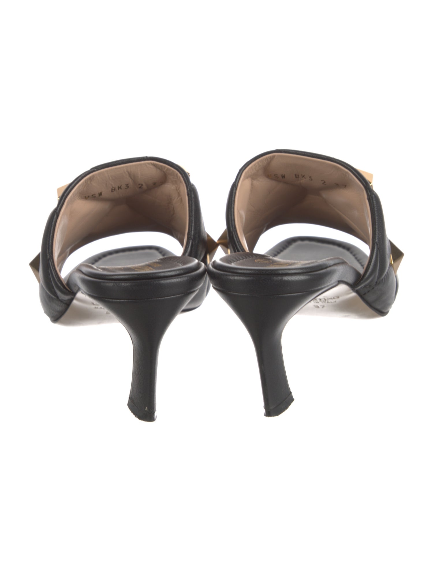 Valentino Rockstud Accents Leather Slides