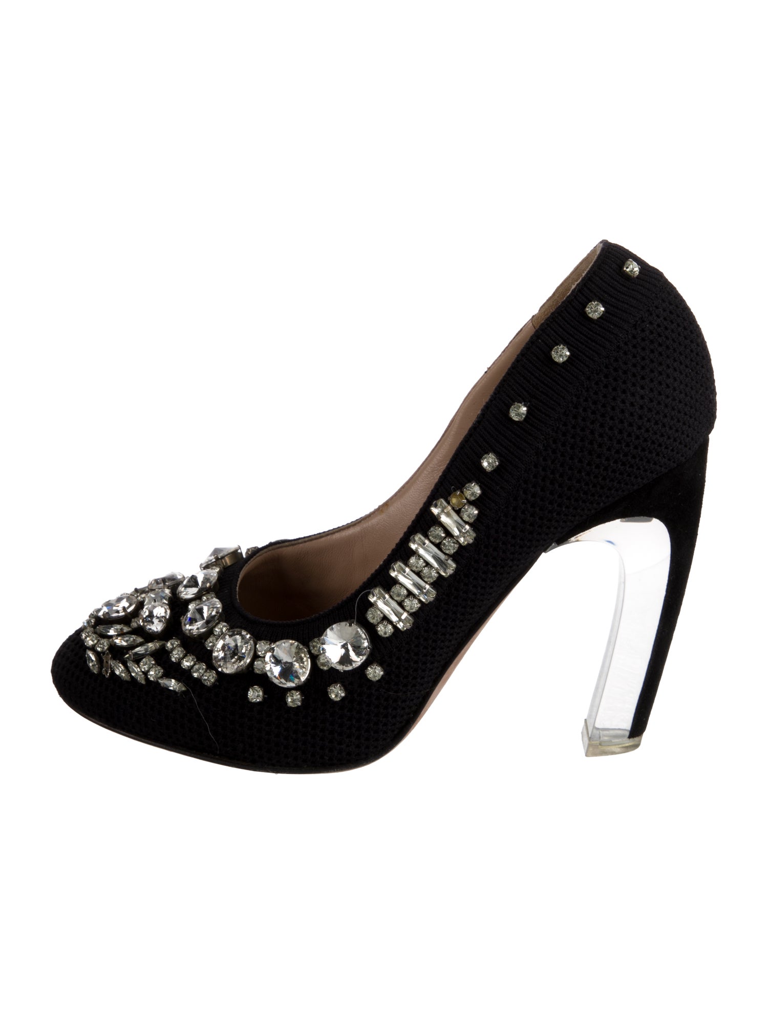 Valentino Mesh Crystal Embellishments Pumps