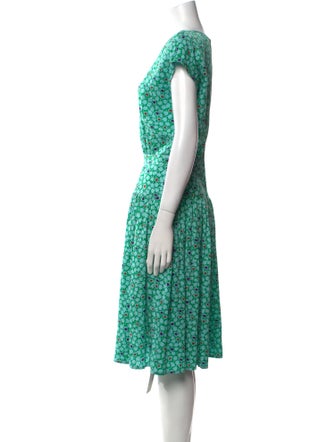 Valentino Floral Print Midi Length Dress