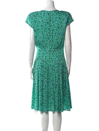 Valentino Floral Print Midi Length Dress