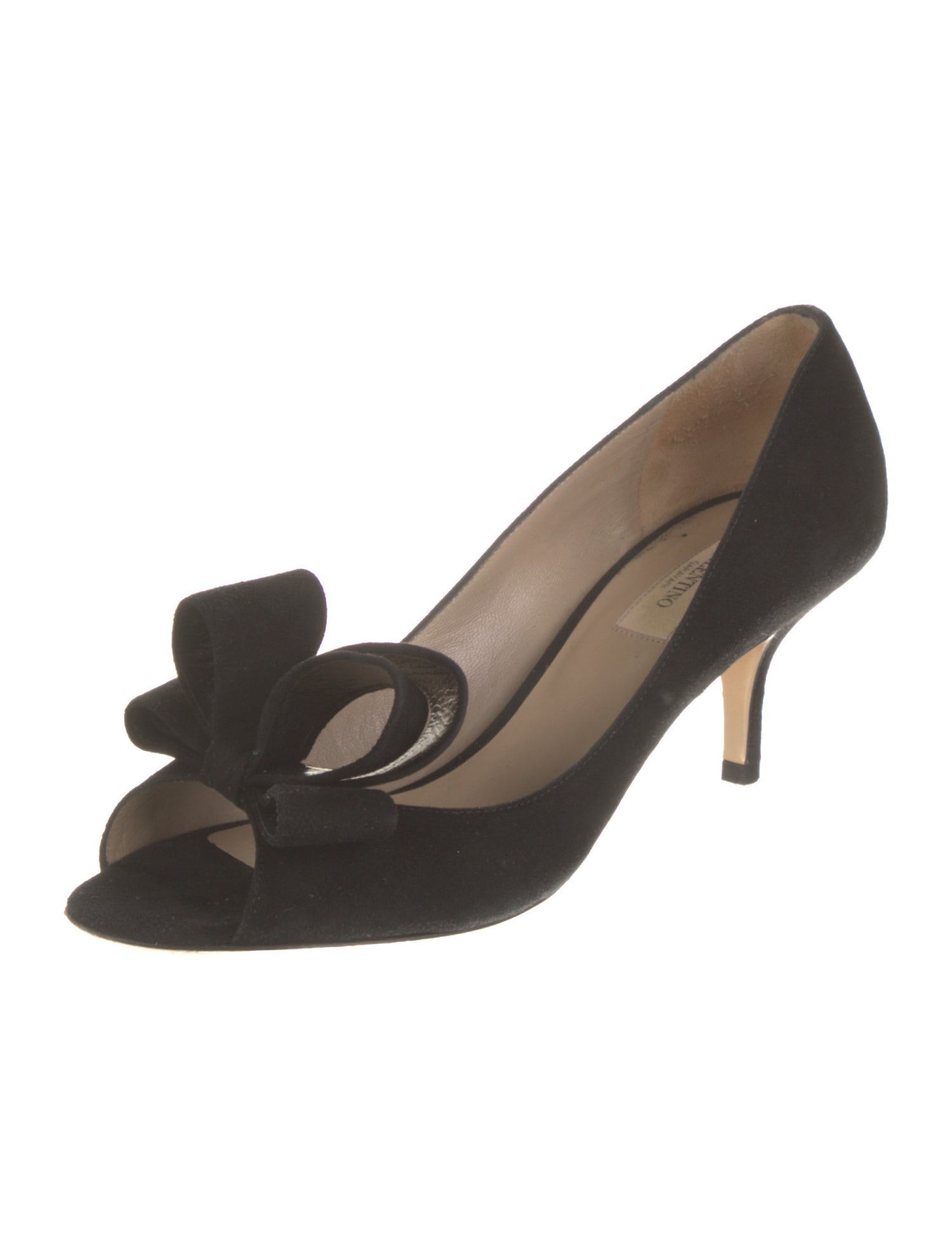 Valentino Suede Bow Accents Pumps