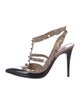 Valentino Rockstud Accents Patent Leather T-Strap Pumps