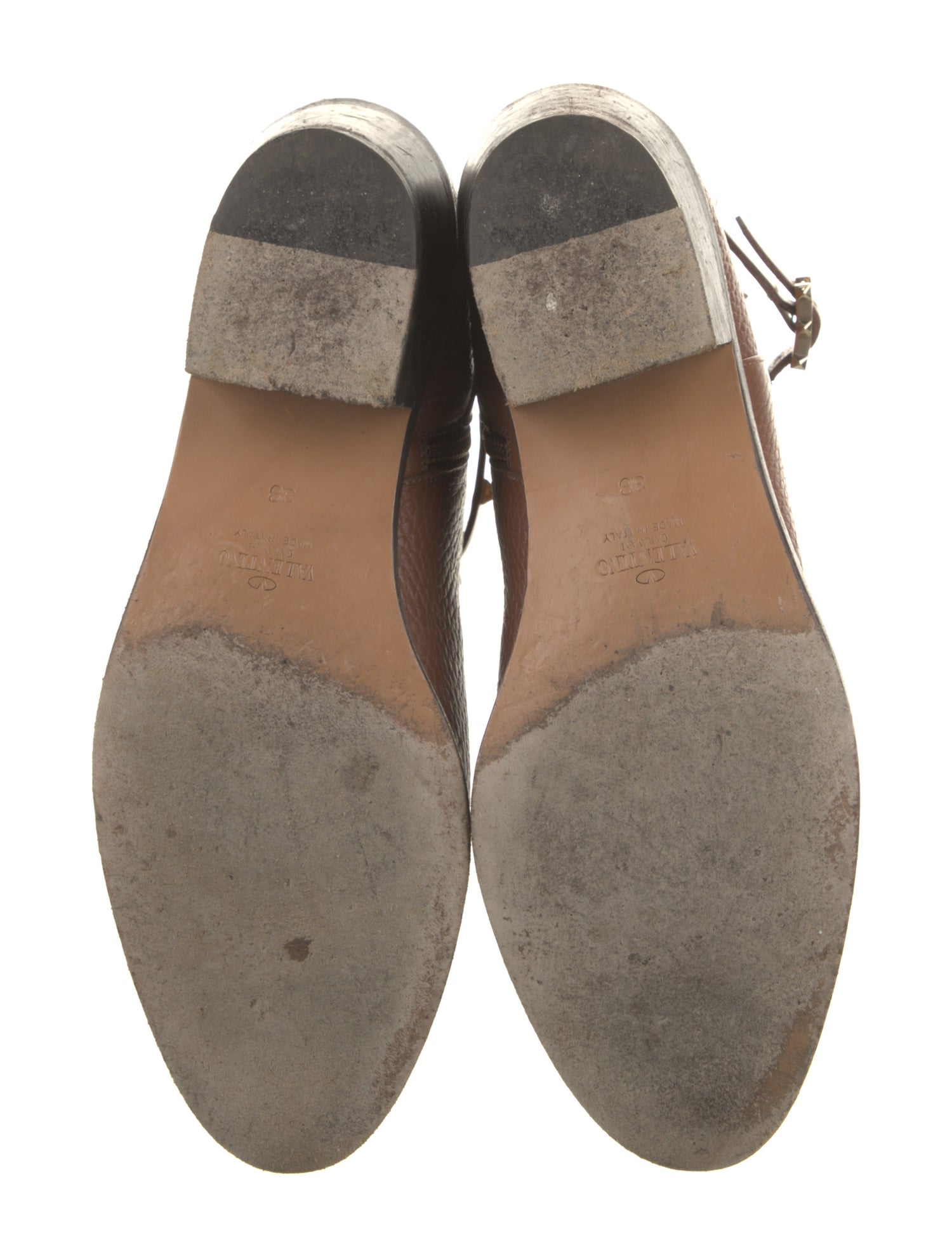 Valentino Rockstud Accents Leather Moto Boots