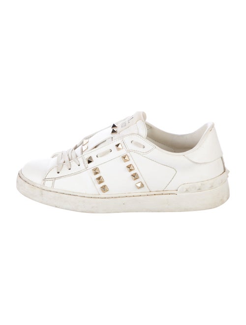 Valentino Rockstud Accents Leather Sneakers