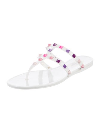 Valentino Rockstud Accents Rubber Slides