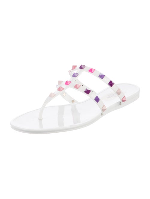 Valentino Rockstud Accents Rubber Slides