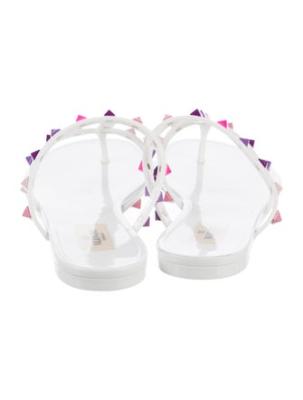 Valentino Rockstud Accents Rubber Slides