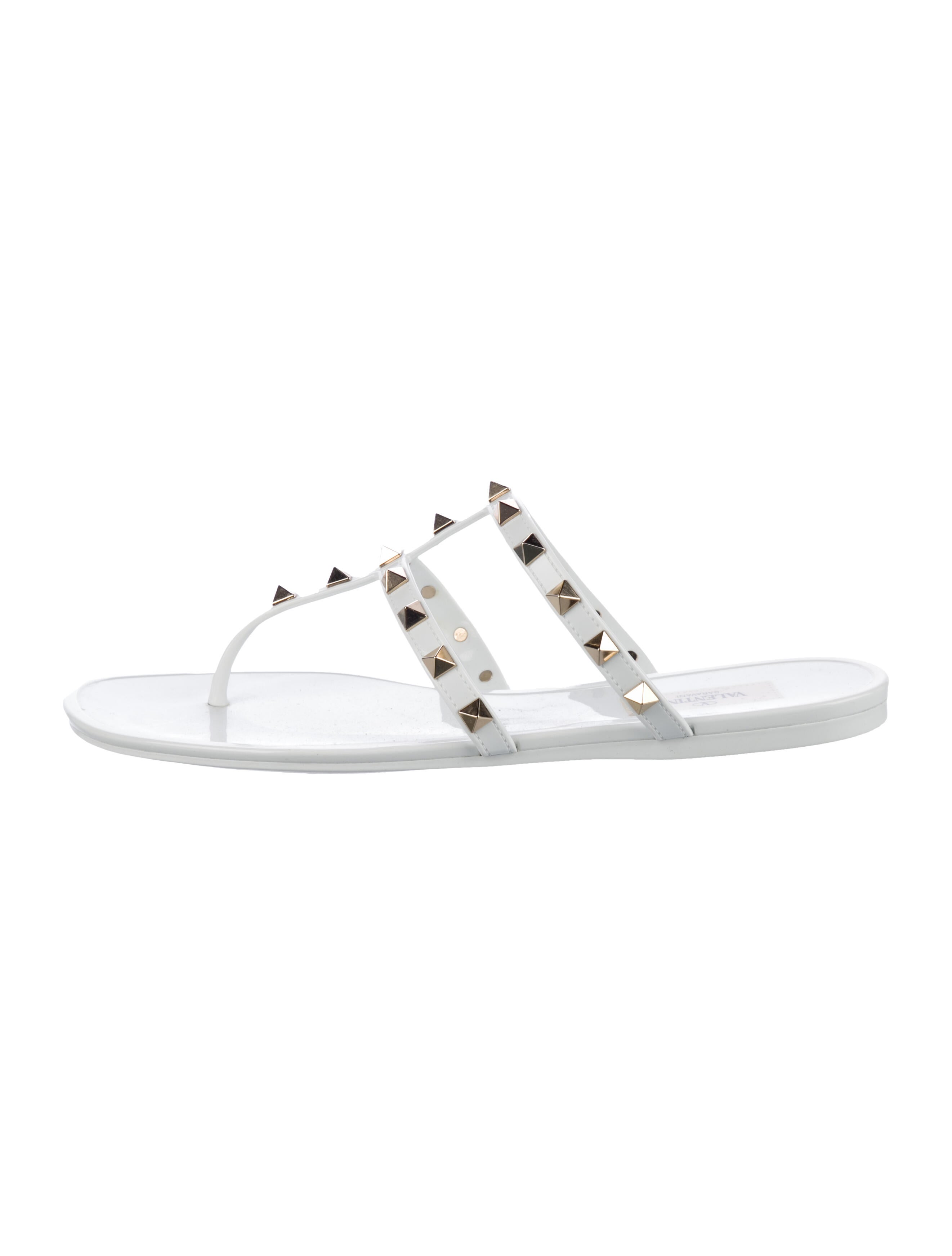 Valentino Rockstud Accents Rubber Flip Flops