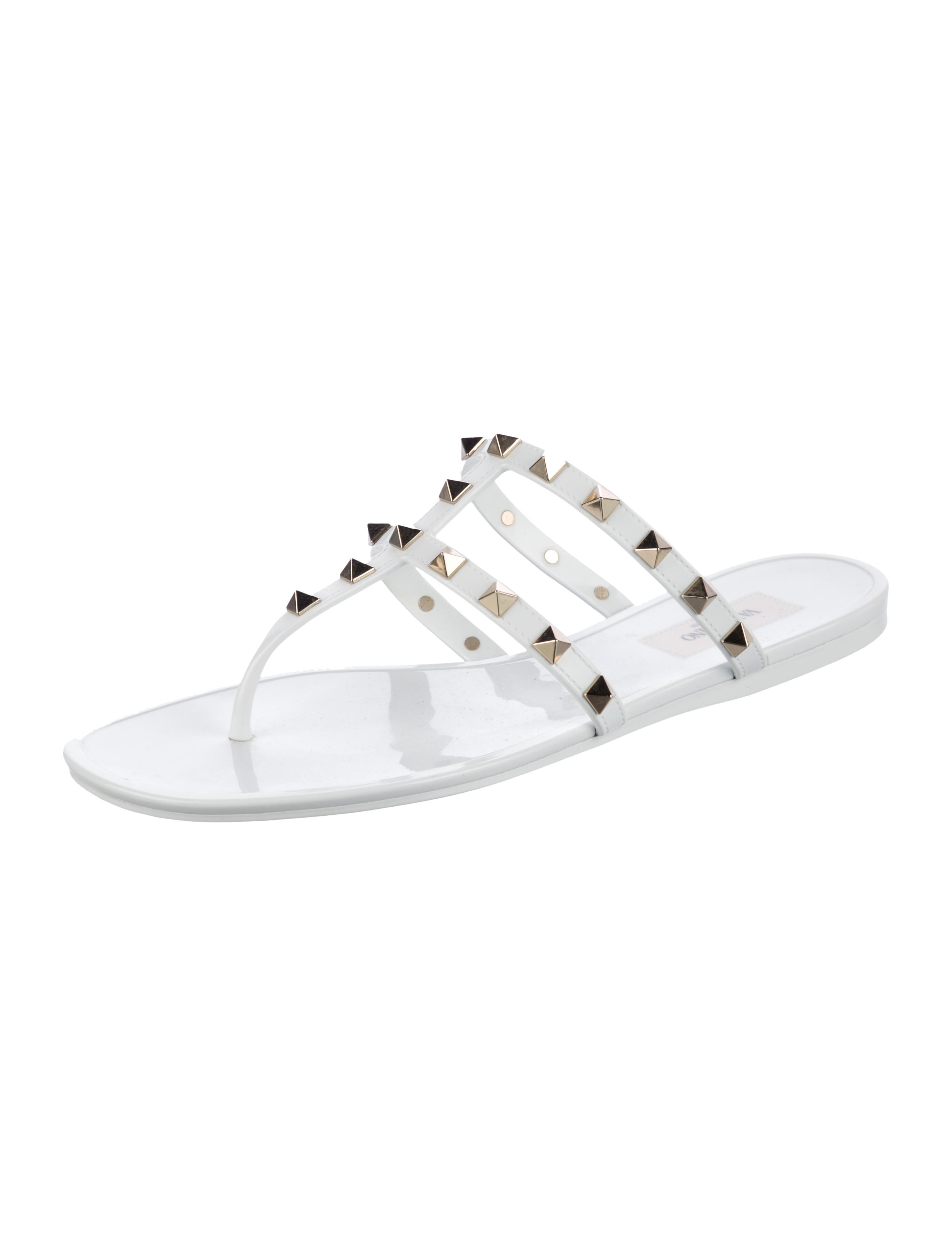 Valentino Rockstud Accents Rubber Flip Flops