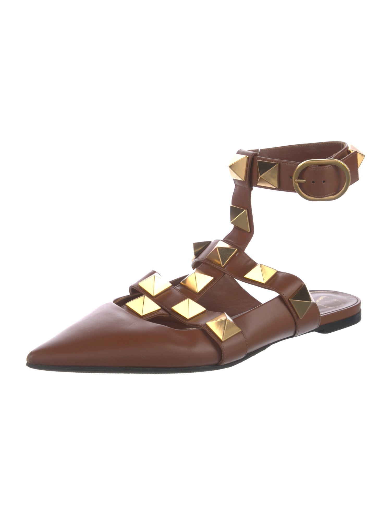 Valentino Rockstud Accents Leather Mules