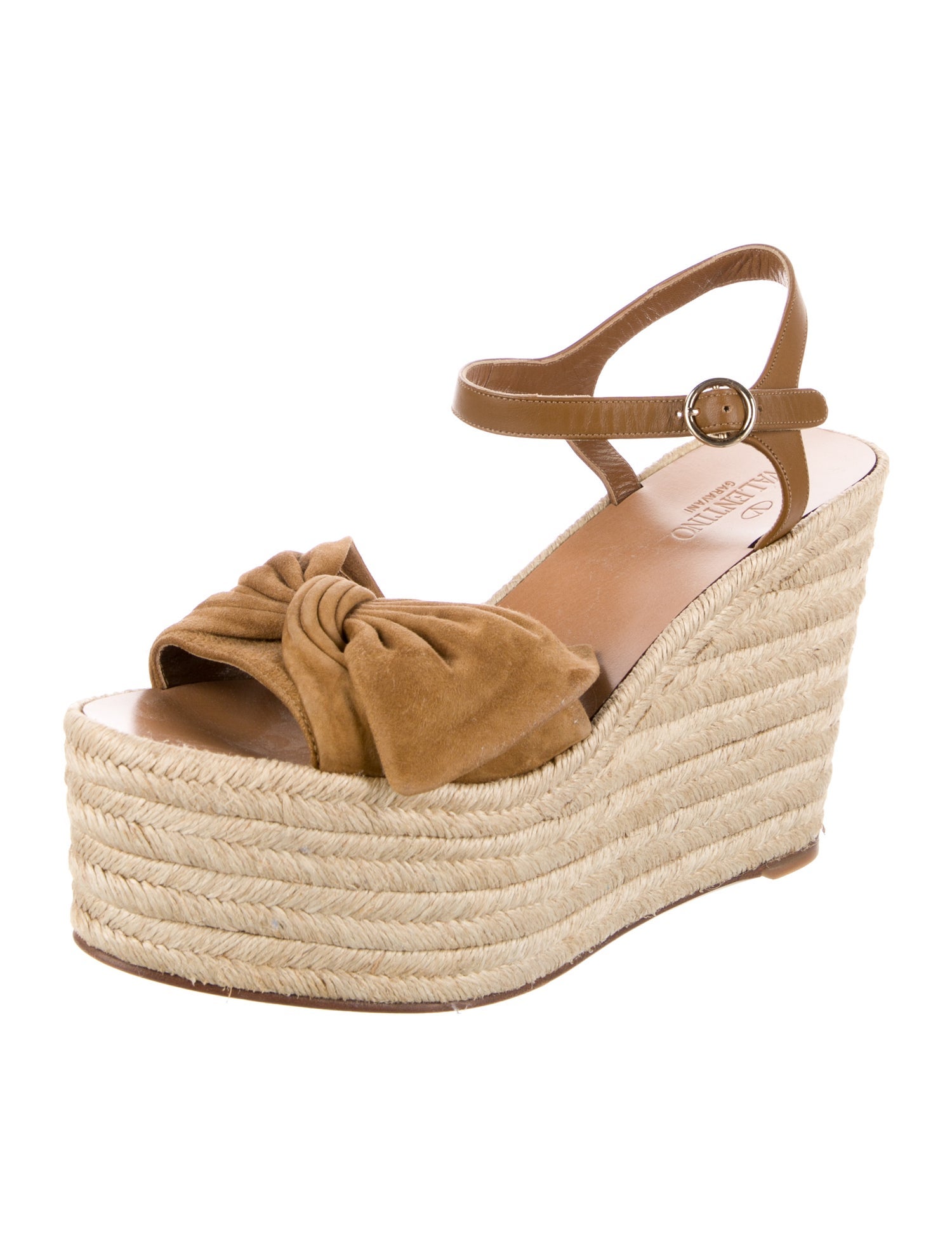 Valentino Suede Bow Accents Espadrilles