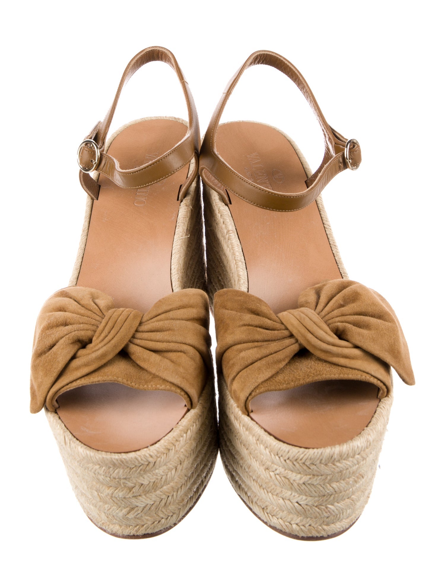 Valentino Suede Bow Accents Espadrilles