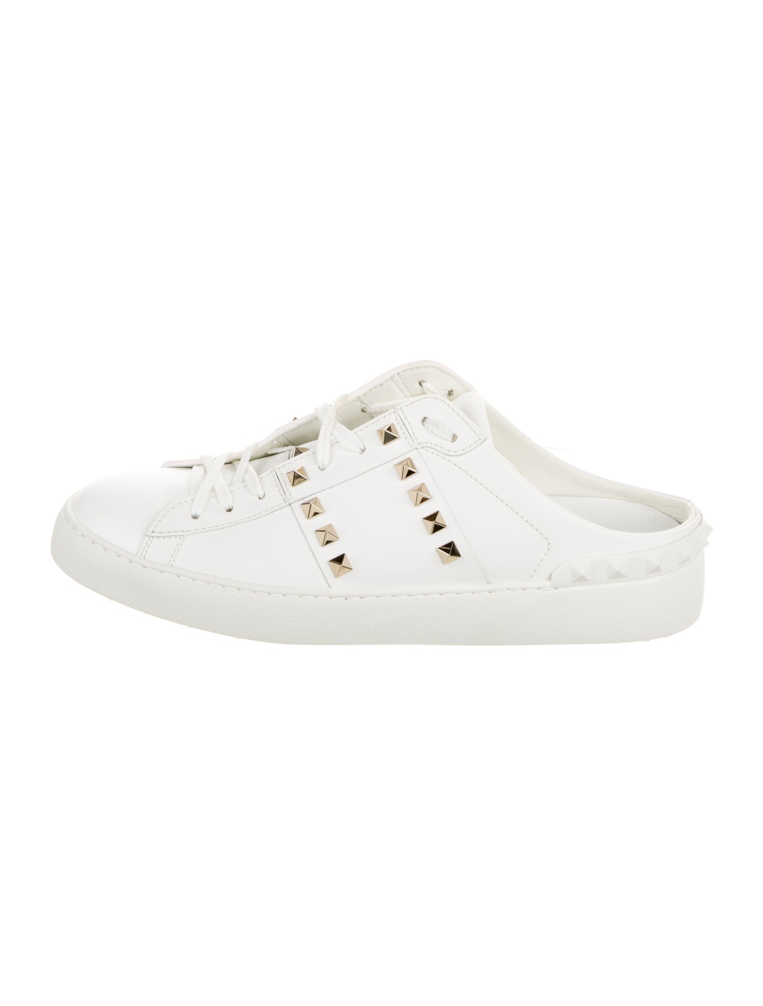 Valentino Rockstud Accents Leather Sneakers