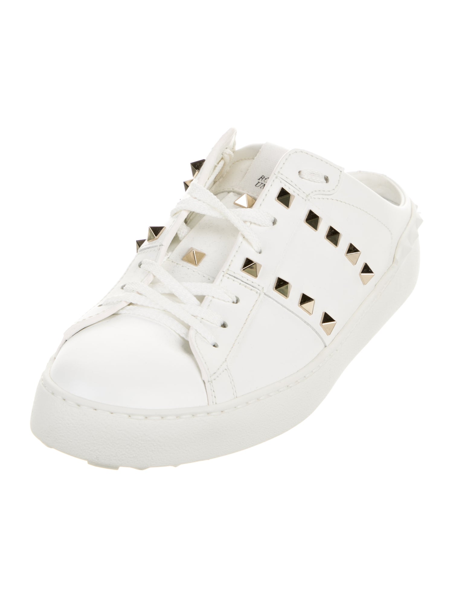 Valentino Rockstud Accents Leather Sneakers
