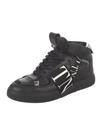 Valentino Leather Printed Sneakers