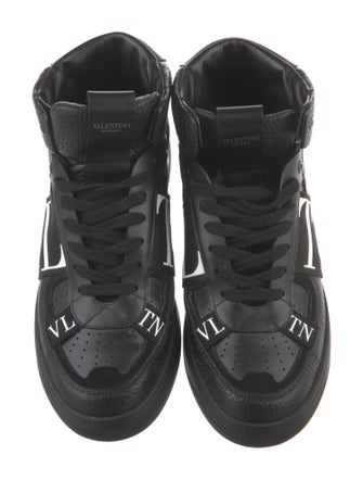 Valentino Leather Printed Sneakers