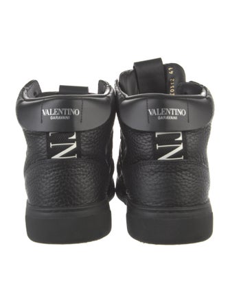 Valentino Leather Printed Sneakers