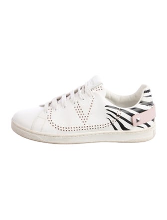 Valentino Rockstud Accents Leather Sneakers