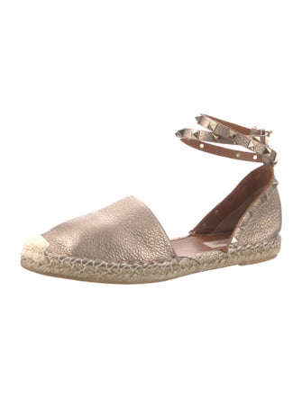 Valentino Rockstud Accents Leather Espadrilles