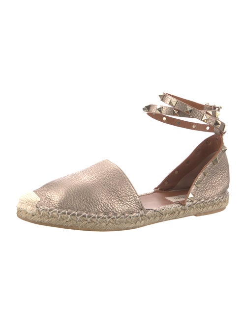 Valentino Rockstud Accents Leather Espadrilles