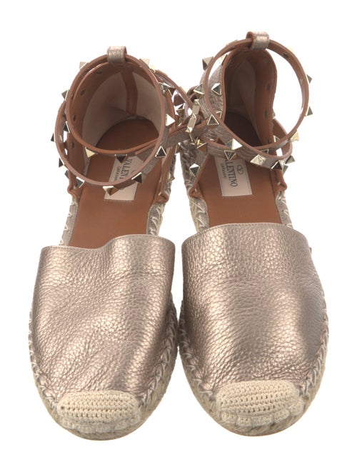 Valentino Rockstud Accents Leather Espadrilles