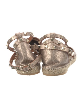 Valentino Rockstud Accents Leather Espadrilles