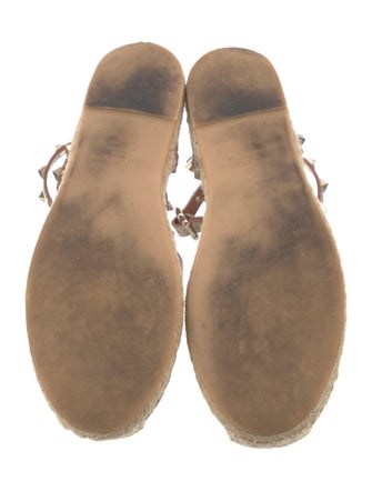 Valentino Rockstud Accents Leather Espadrilles