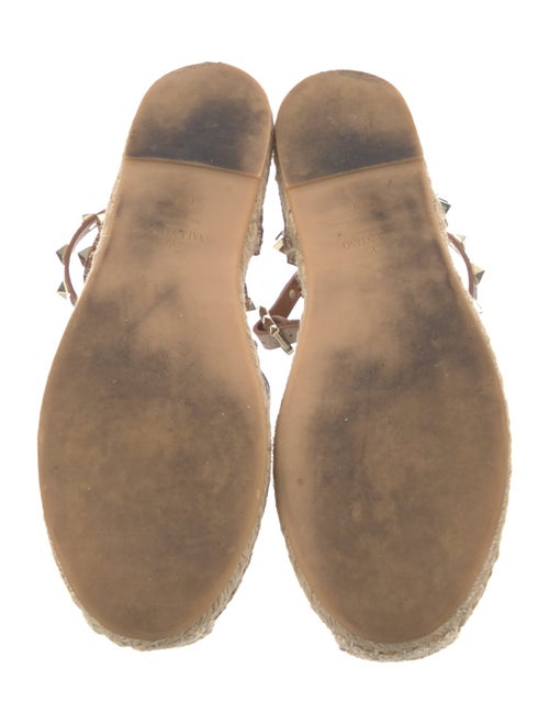 Valentino Rockstud Accents Leather Espadrilles