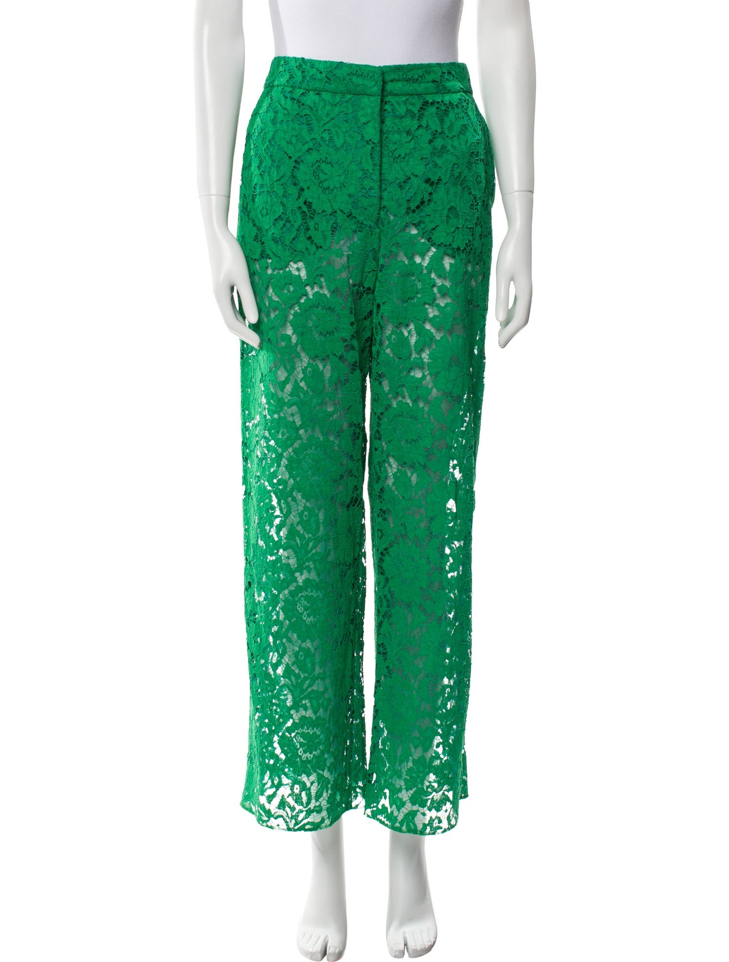 Valentino Lace Pattern Wide Leg Pants