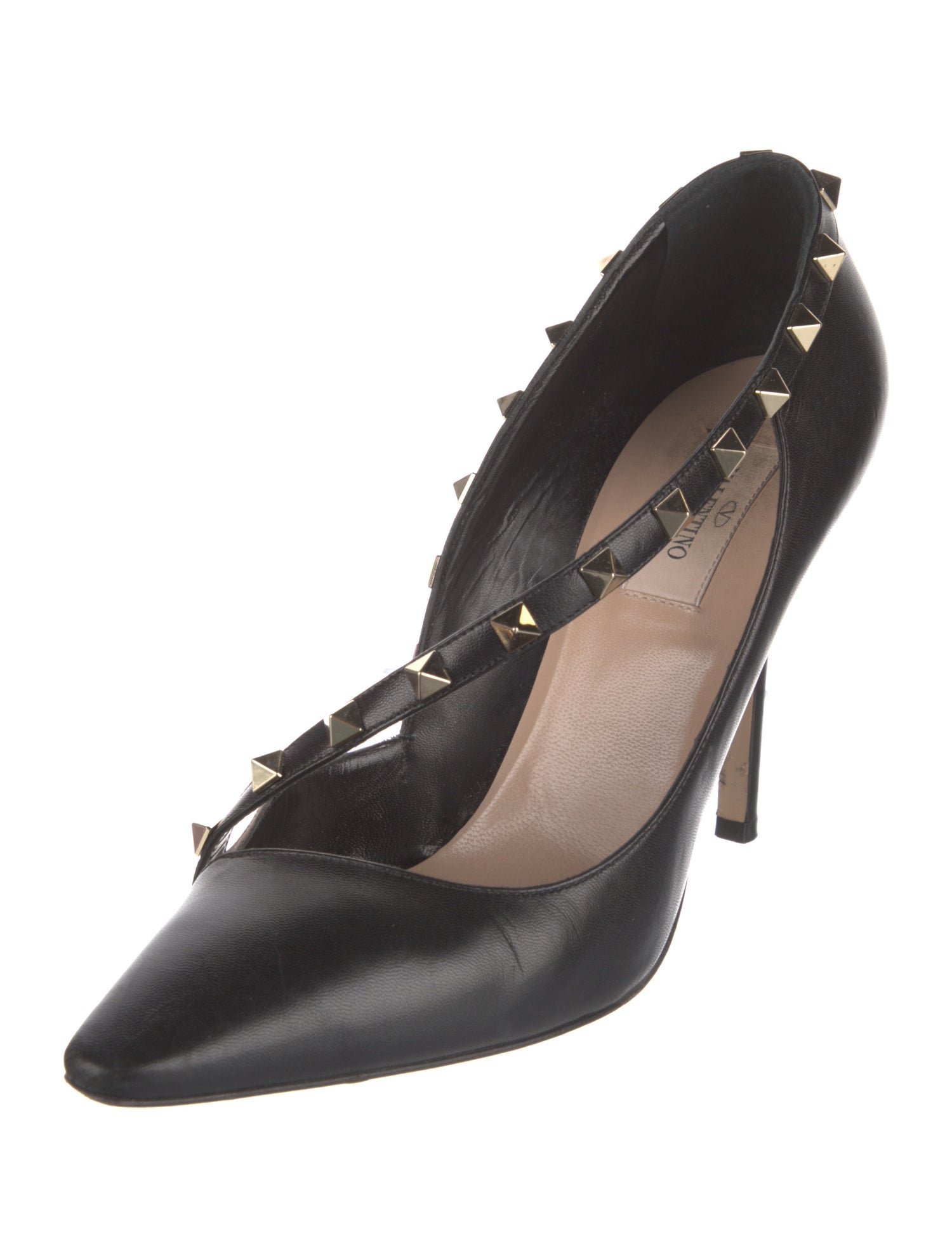 Valentino Rockstud Accents Leather Pumps