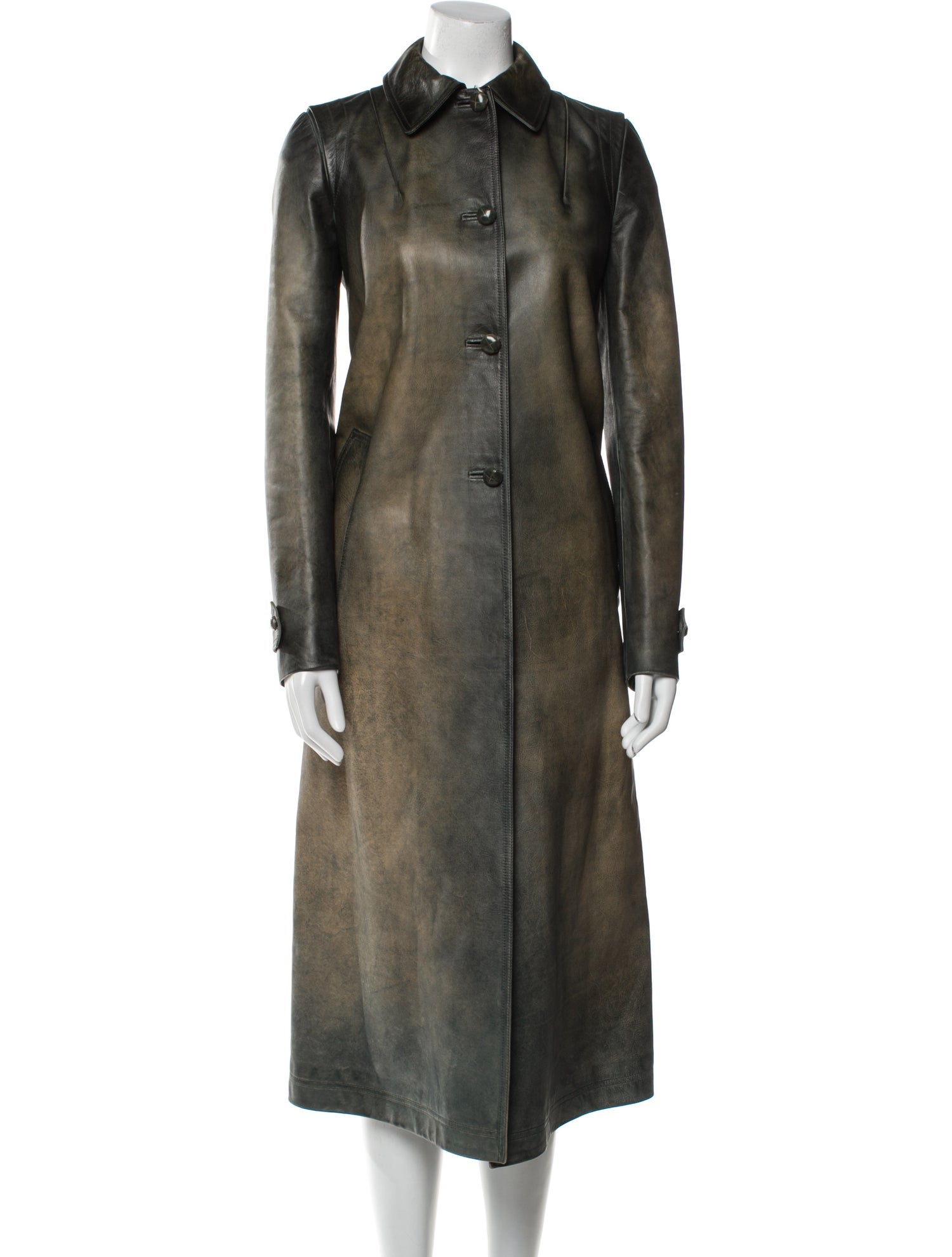Valentino Calf Leather Trench Coat