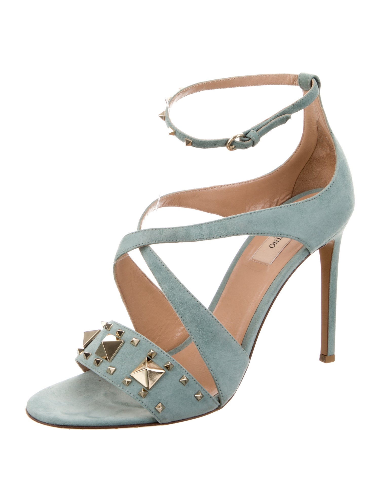 Valentino Rockstud Accents Suede Sandals