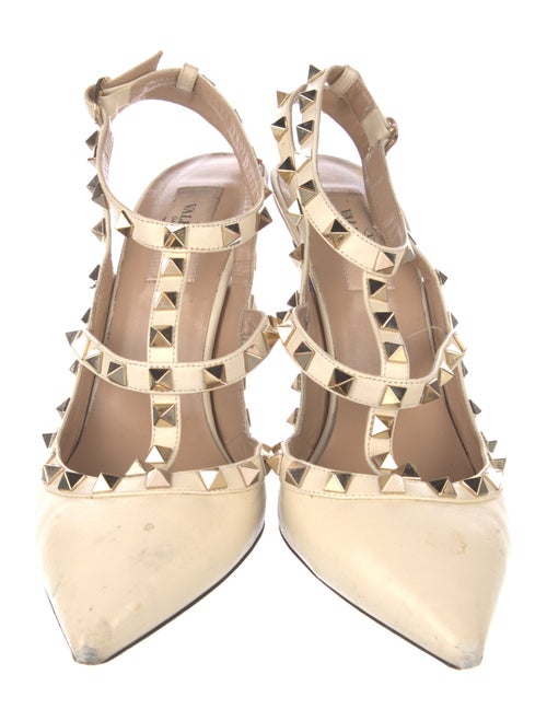 Valentino Rockstud Accents Leather T-Strap Pumps