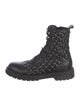 Valentino Quilted Pattern Leather Combat Boots