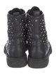 Valentino Quilted Pattern Leather Combat Boots