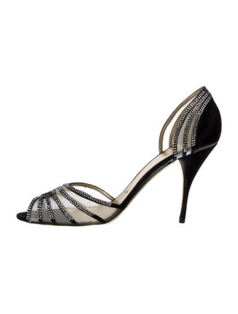 Valentino Satin Mesh Accents D'Orsay Pumps