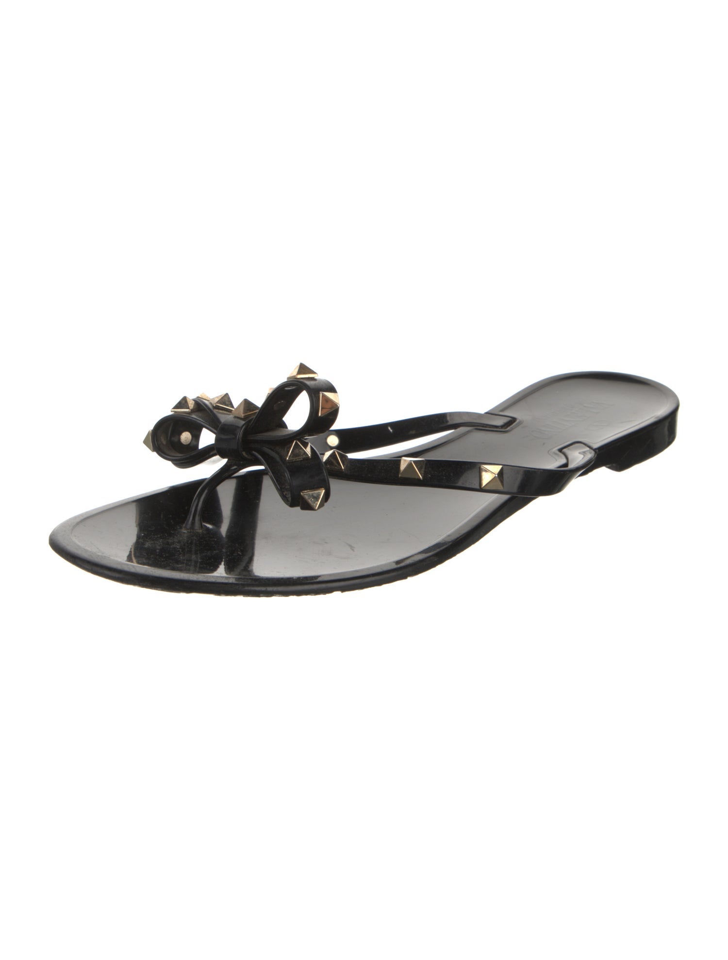 Valentino Rockstud Accents Rubber Slippers
