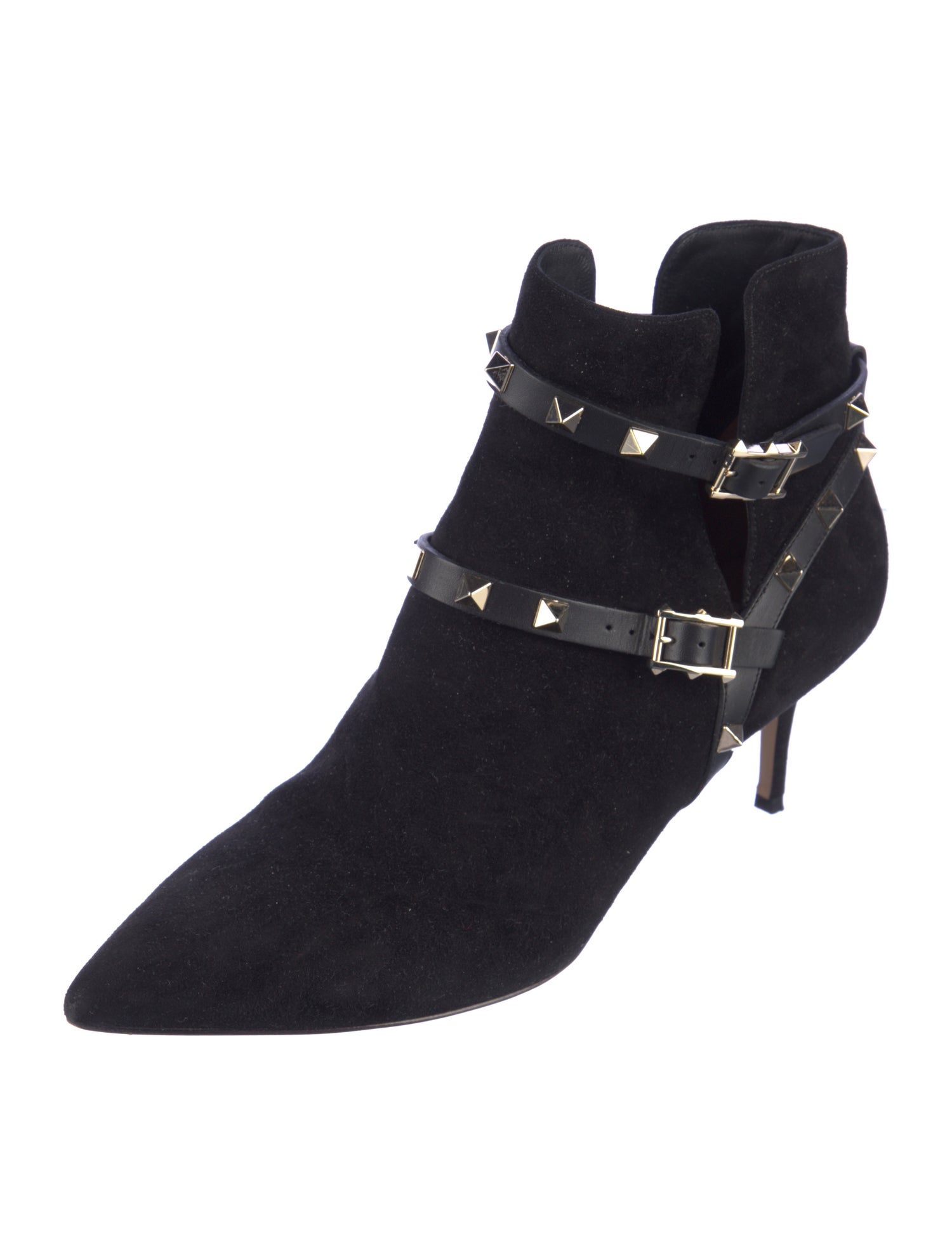 Valentino Rockstud Accents Suede Boots