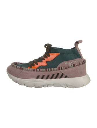 Valentino Suede Printed Sneakers