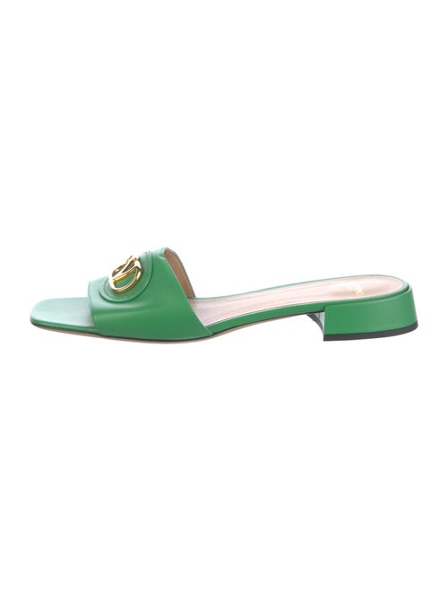Valentino Signature Logo Leather Slides
