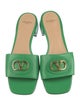 Valentino Signature Logo Leather Slides