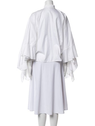 Valentino Mock Neck Long Sleeve Blouse