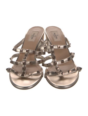 Valentino Rockstud Accents Leather Gladiator Sandals