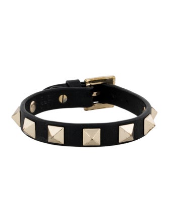 Valentino Leather Rockstud Wrap Bracelet