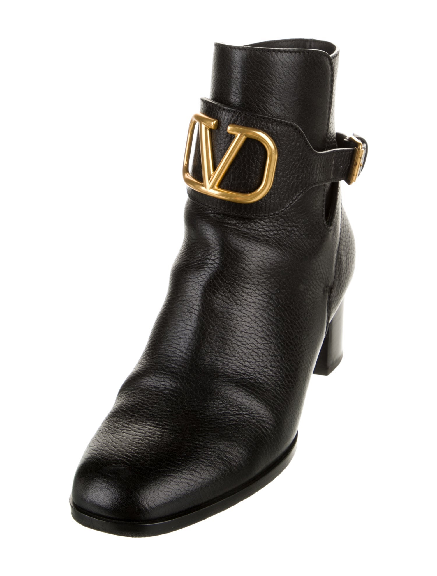Valentino Leather Studded Accents Boots