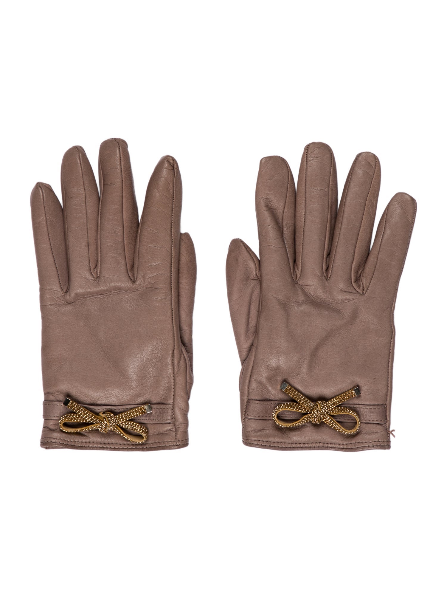 Valentino Bow Leather Gloves
