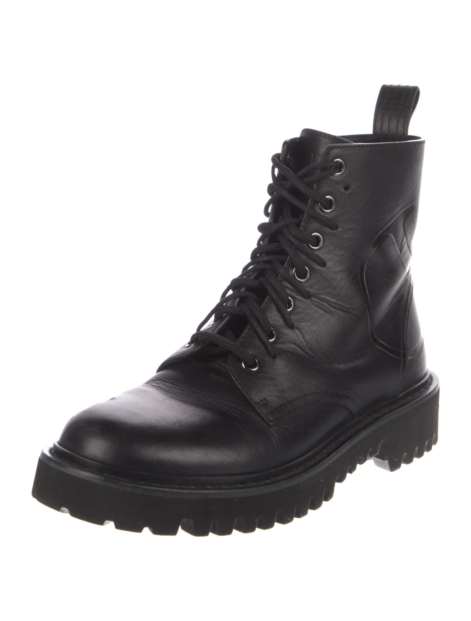 Valentino Leather Combat Boots