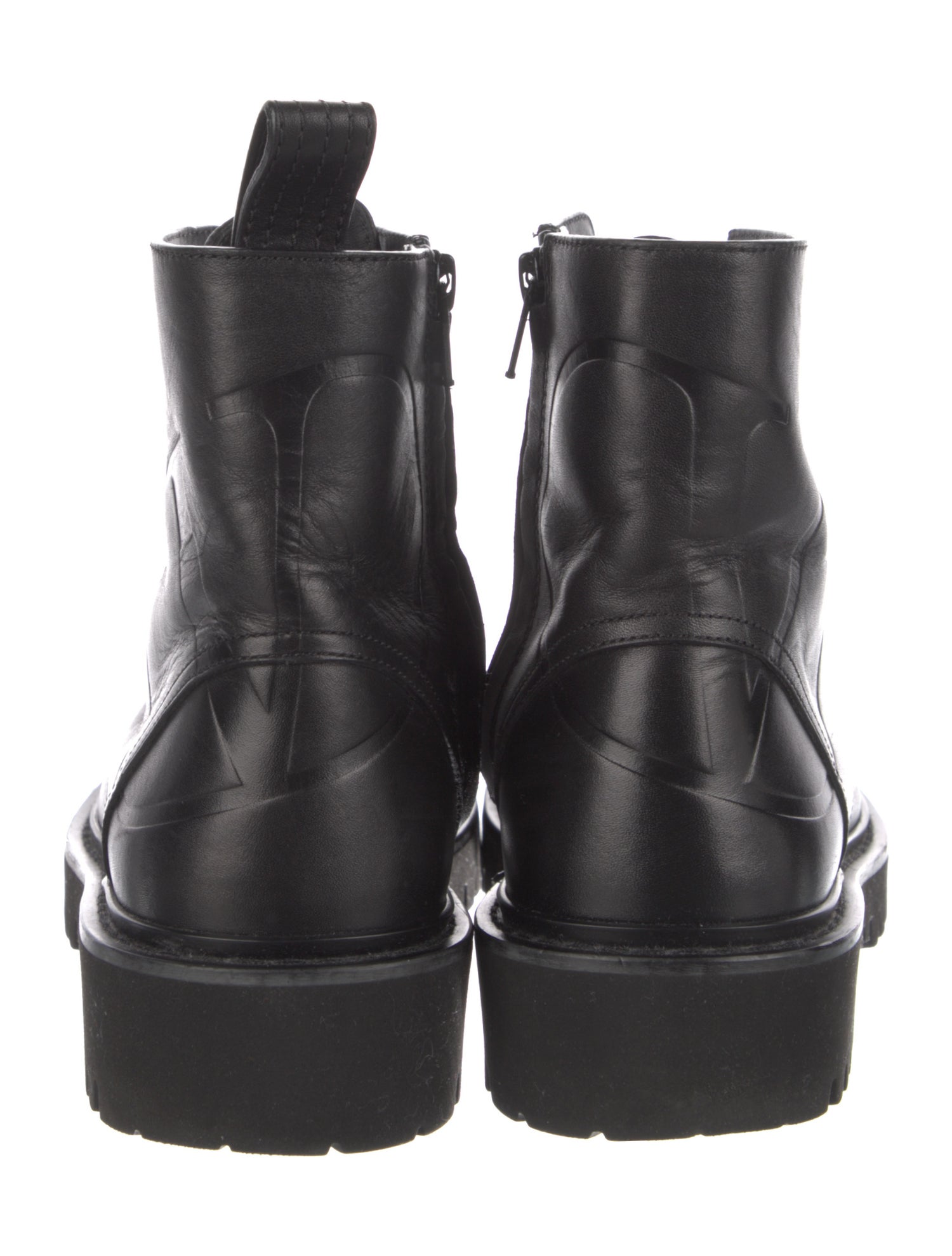 Valentino Leather Combat Boots